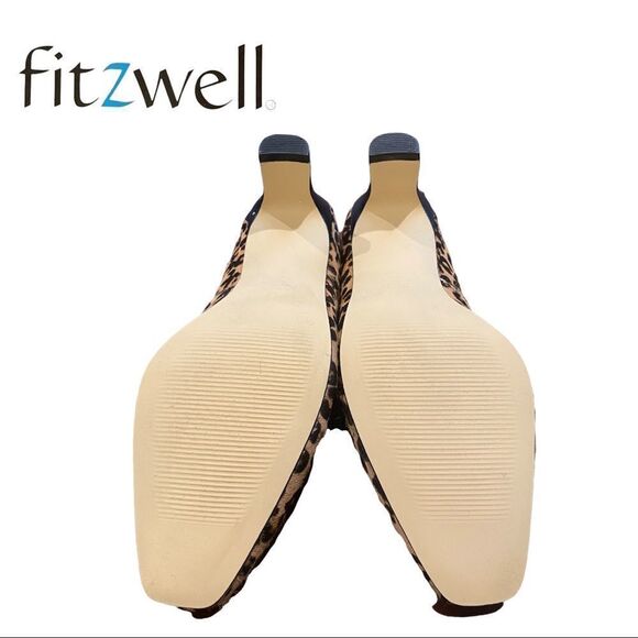 Fitzwell Women's Animal Print Calf Hair Leather Low Heels 6 6WW Wide - Picture 5 of 5
